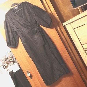 Topsham Black Jacquard Wrap Dress Sz 12